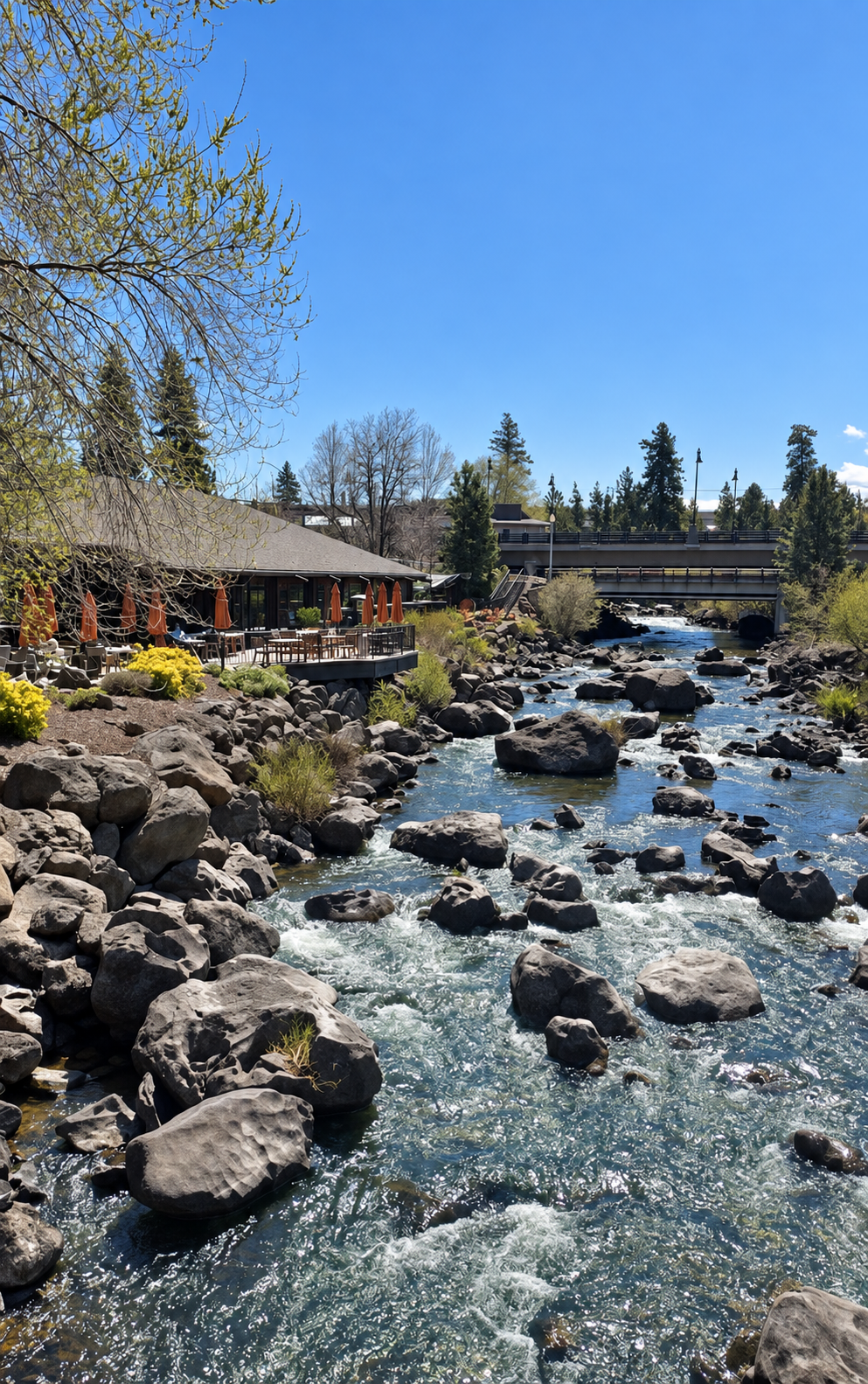 Ranya’s view of the Deschutes River beside Currents at the Riverhouse