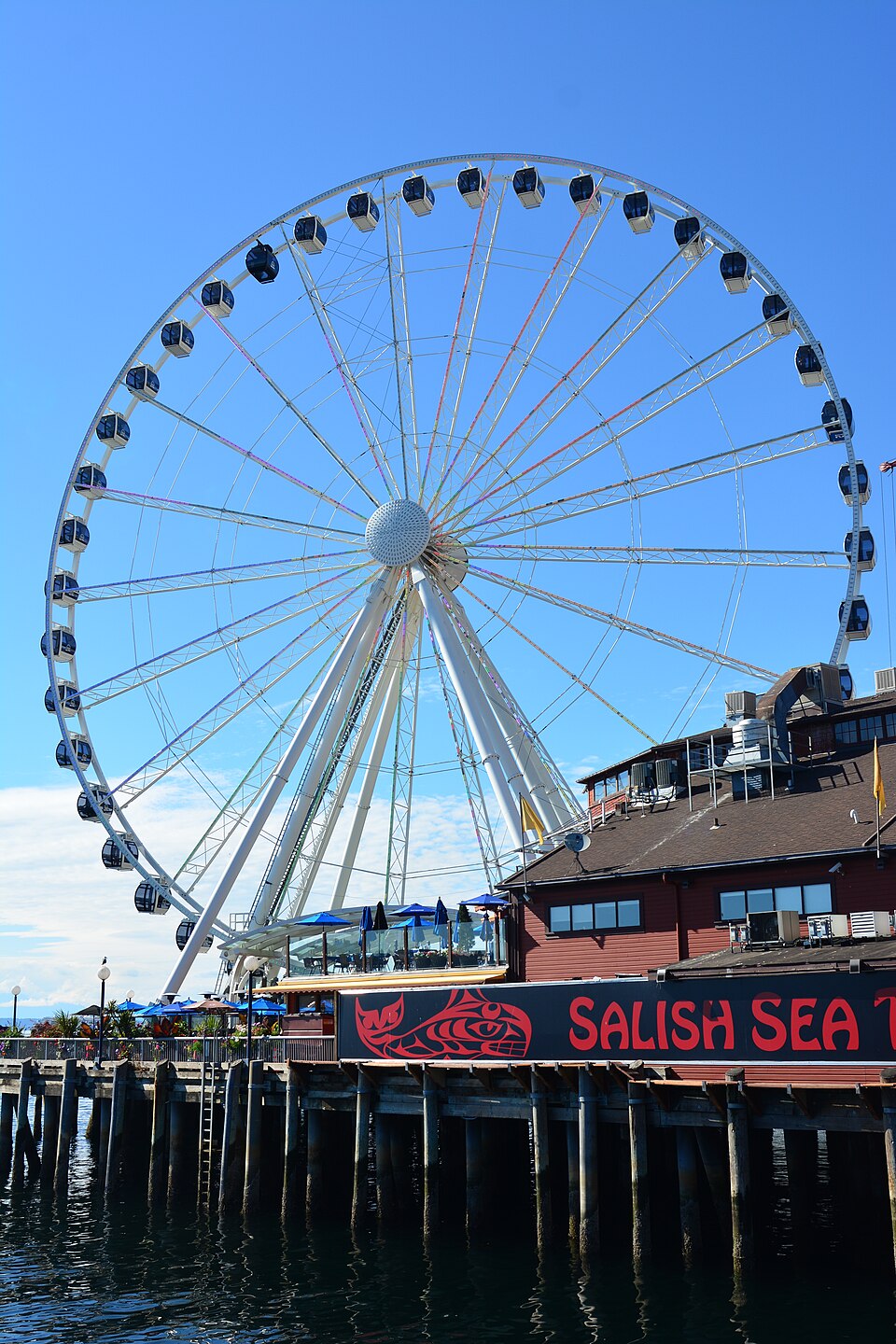 Seattle Great Wheel on a sunny day