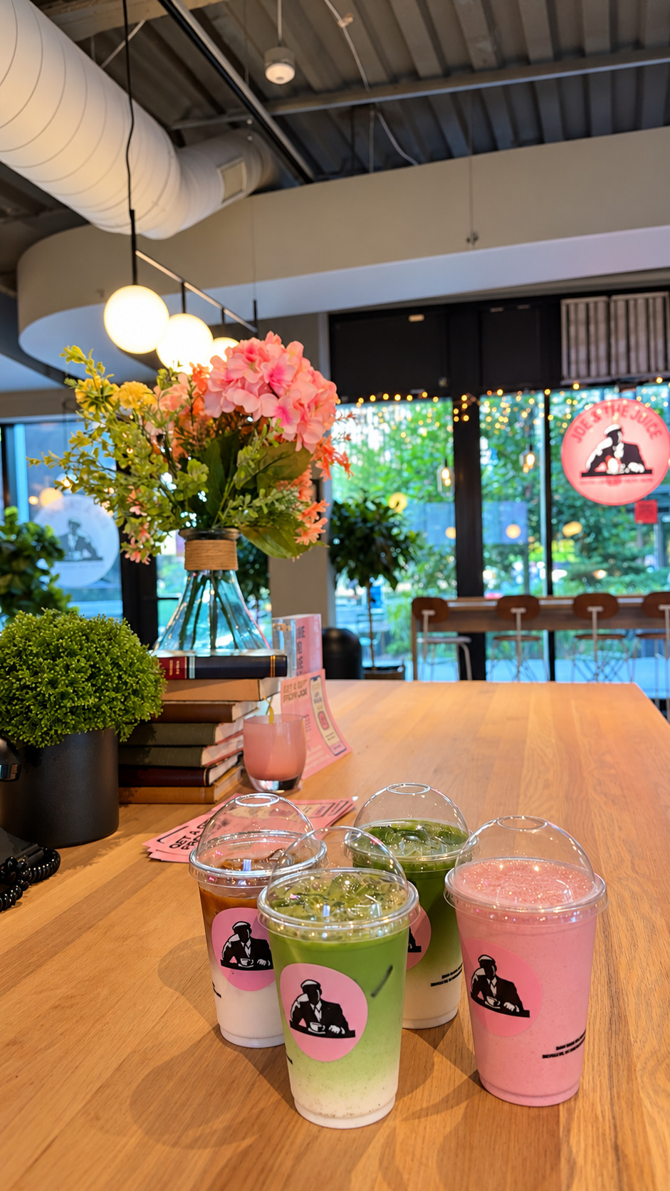 Colorful drinks at Joe and The Juice