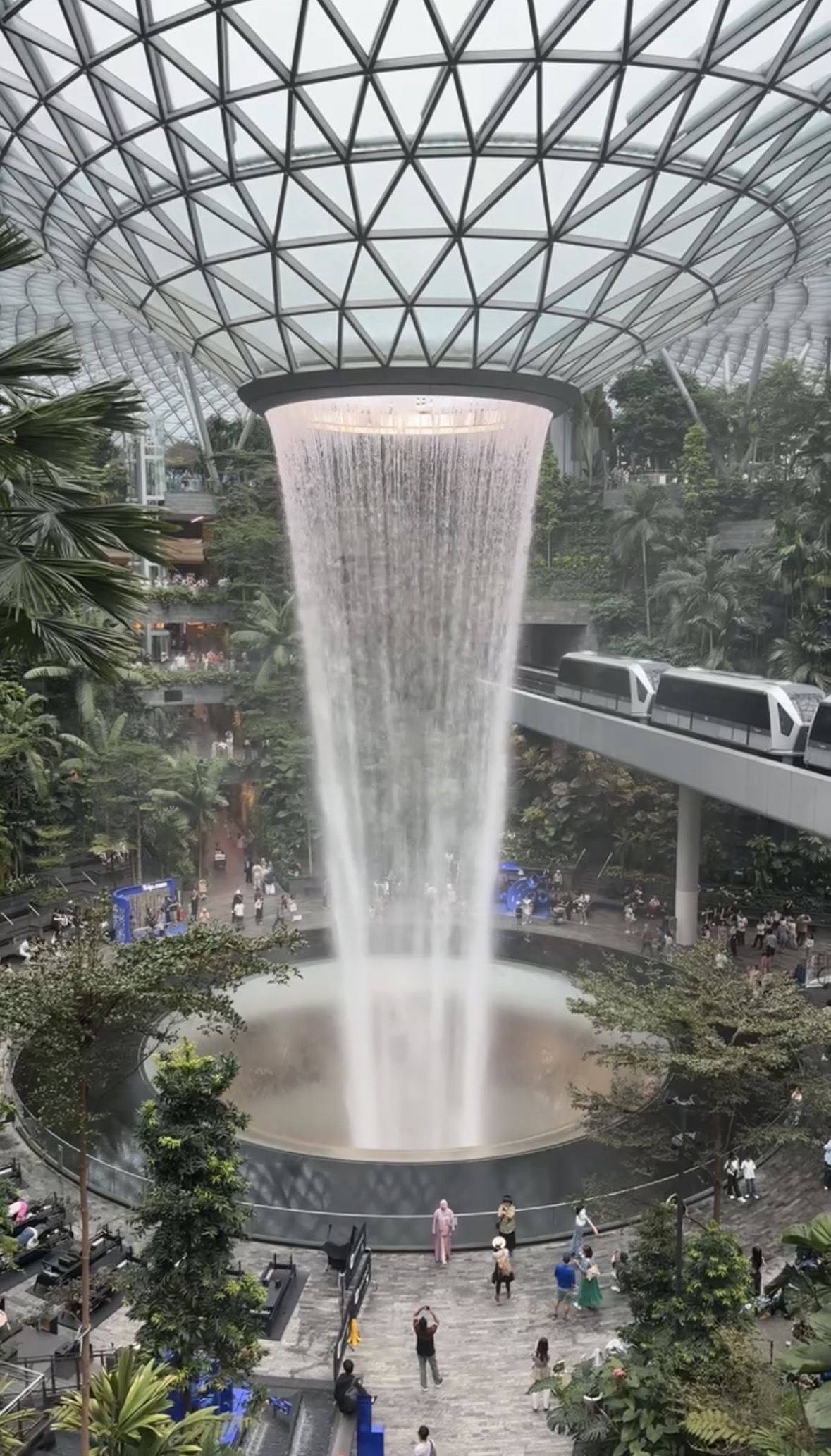 Jewel’s Rain Vortex beneath the glass roof