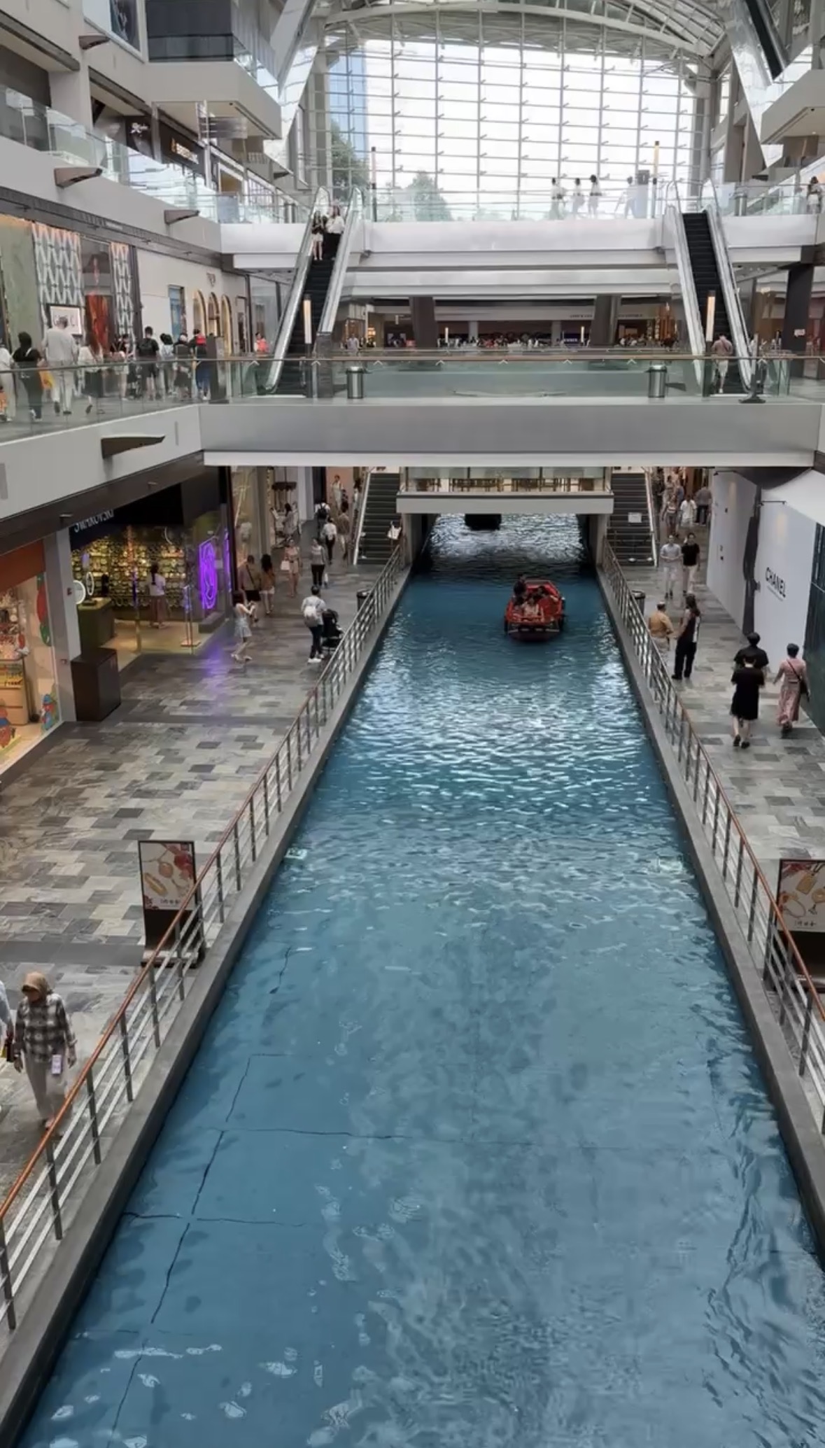 The indoor canal at Marina Bay Sands