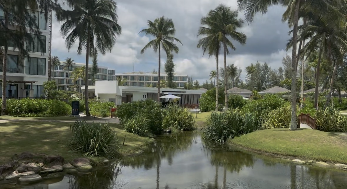 Resort gardens and pond in Bintan